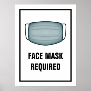 Poster Masque de visage requis