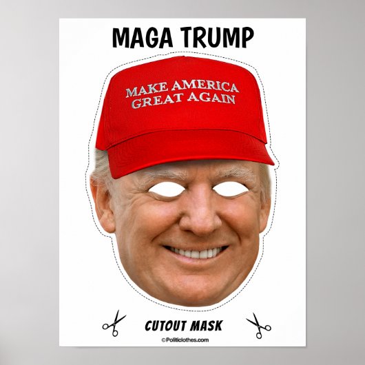 Poster Masque d'Halloween MAGA TRUMP (Devant)