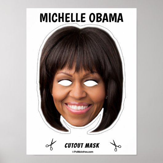 Poster Masque d'Halloween MICHELLE OBAMA (Devant)