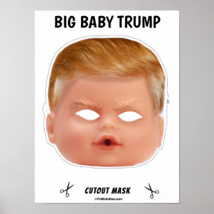 Poster Masque d'Halloween Trump pour bébé