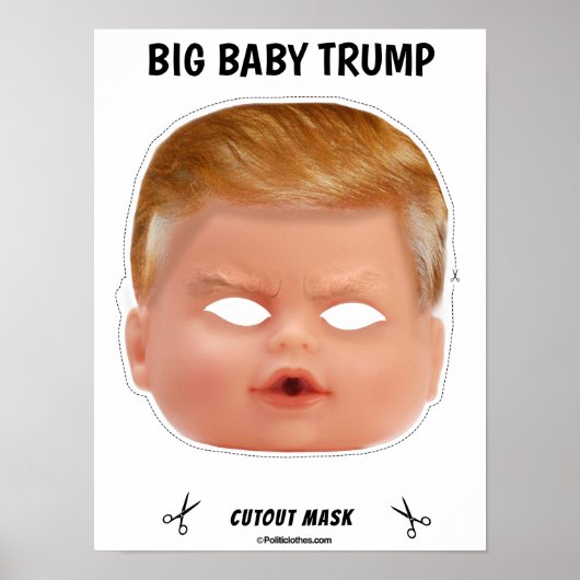 Poster Masque d'Halloween Trump pour bébé (Devant)