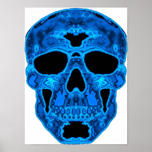 Poster Masque d'horreur du crâne bleu (Devant)