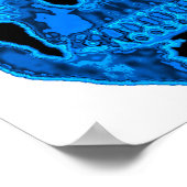 Poster Masque d'horreur du crâne bleu (Coin)