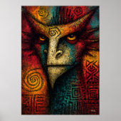 Poster Masque Esprit Primal Abstrait – Tribal expressionn (Devant)