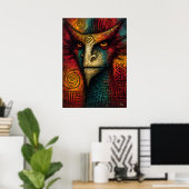 Poster Masque Esprit Primal Abstrait – Tribal expressionn (Bureau à domicile)