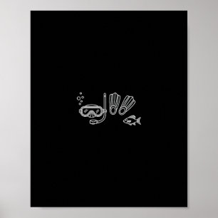 Poster Masque Et Palmes De Snorkeling Pour Les Amateurs D