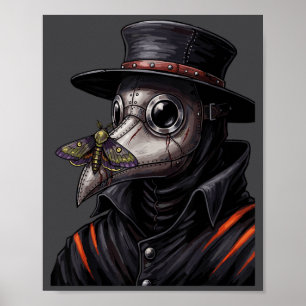 Poster Masque facial de papillon de nuit Cottagecore goth