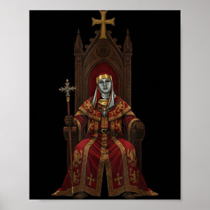 Poster Masque floral du roi Baudouin IV Art médiéval Croi