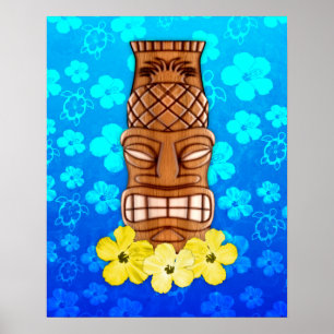 Poster Masque Hawaïen Tiki