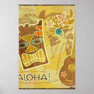 Poster Masque Hawaïen Tiki
