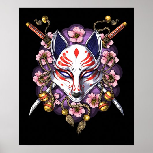 Poster Masque japonais Kitsune (Devant)