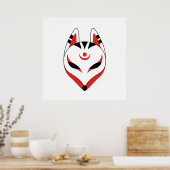 Poster Masque japonais Kitsune Fox (Cuisine)
