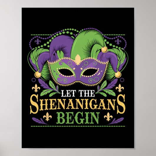 Poster Masque Let The Shenanigans Begin Louisiane Perle d (Devant)
