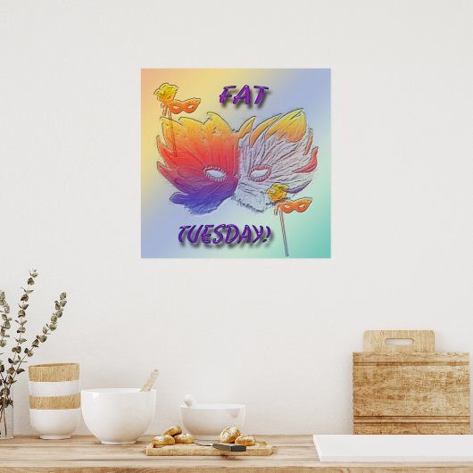 Poster Masque Mardi gras (Cuisine)