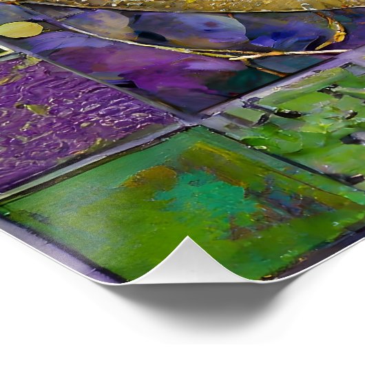 Poster Masque Mardi Gras Jester Vert Or (Coin)