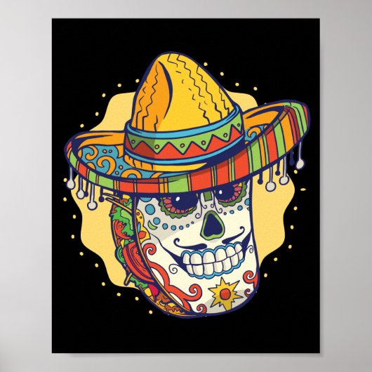 Poster Masqué mexicain Taco Funny (Devant)
