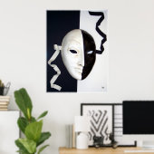 Poster Masque noir et blanc (Bureau à domicile)