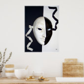Poster Masque noir et blanc (Cuisine)