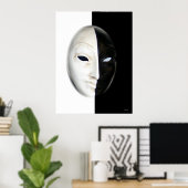 Poster Masque (noir et blanc) (Bureau à domicile)