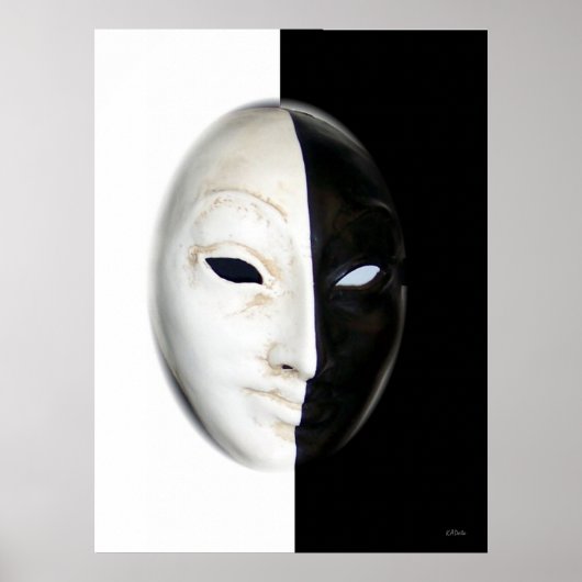 Poster Masque (noir et blanc) (Devant)