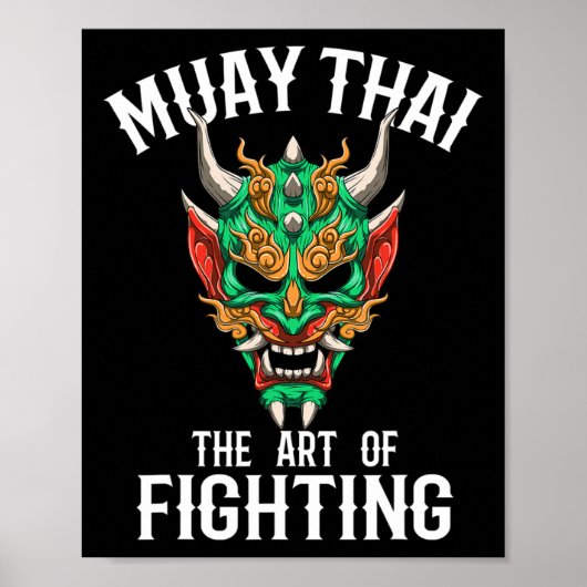 Poster Masque Oni Muay Thai - Gi de boxe thaïlandaise et (Devant)