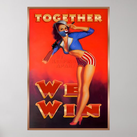 Poster Masque sur le thème du drapeau américain Ensemble  (Devant)