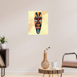 Poster Masque Tribal Traditionnel Mois de l'Histoire des