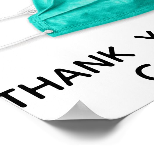 Poster Masque visage Merci requis (Coin)