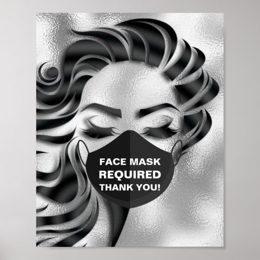 Poster Masque Visage obligatoire Cosmetologue Cosmetologu (Devant)