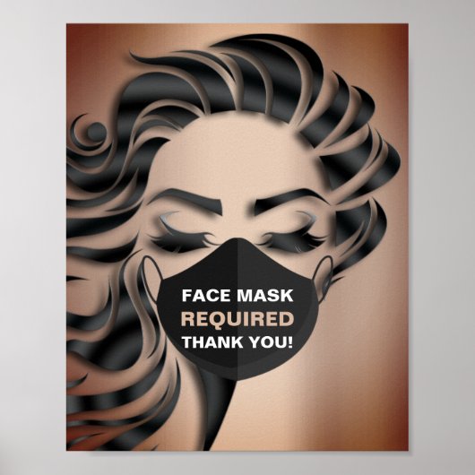 Poster Masque Visage obligatoire Cosmetologue Cosmetologu (Devant)