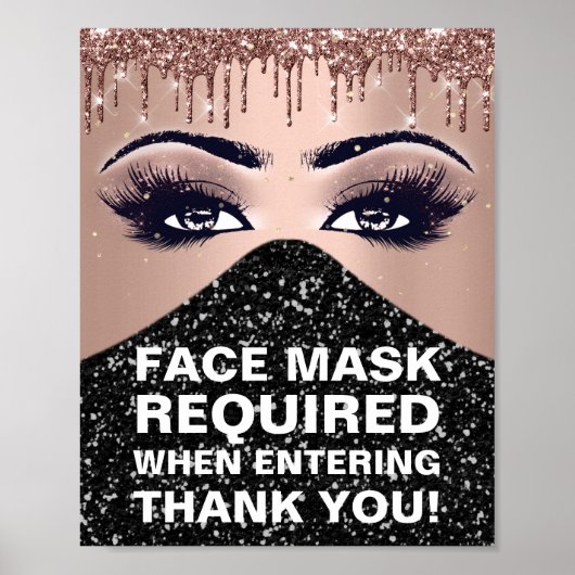 Poster Masque Visage requis Covid Merci Parties scintilla (Devant)