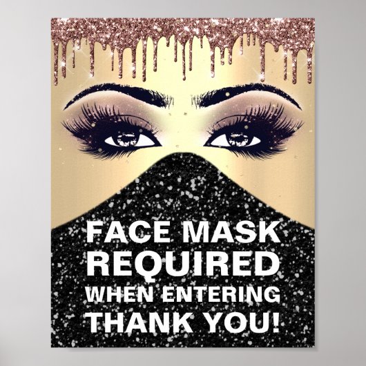 Poster Masque Visage requis Covid ThankRose Parties scint (Devant)