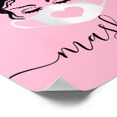 Poster Masque Visage Rose Bleu Requis Événements sociaux  (Coin)