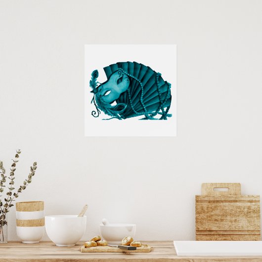 Poster Masquerade dans l'affiche Turquoise (Cuisine)
