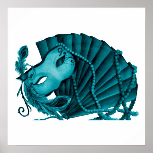 Poster Masquerade dans l'affiche Turquoise (Devant)