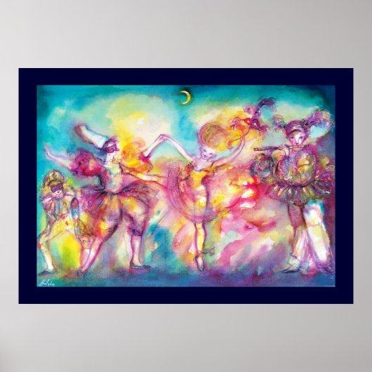 Poster MASQUERADE, Mardi Gras Masques, Danse, Musique (Devant)