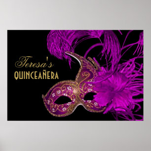 Poster Masquerade quinceañera quinzième anniversaire viol