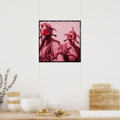 Poster Masques à gaz rose chaud (Cuisine)