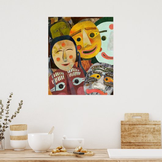 Poster Masques coréens traditionnels (Cuisine)