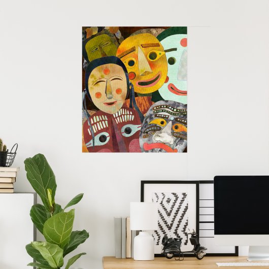 Poster Masques coréens traditionnels (Bureau à domicile)