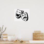 Poster Masques de comédie et de tragédie (Cuisine)