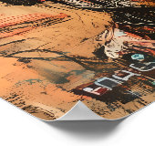 Poster Masques de guerrier futuriste dans Graffiti grille (Coin)