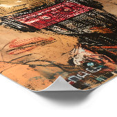 Poster Masques de guerrier futuristes dans une grille abs (Coin)