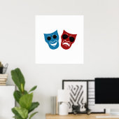Poster Masques de théâtre avec lunettes de soleil (Bureau à domicile)