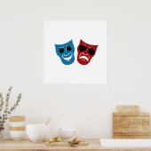 Poster Masques de théâtre avec lunettes de soleil (Cuisine)