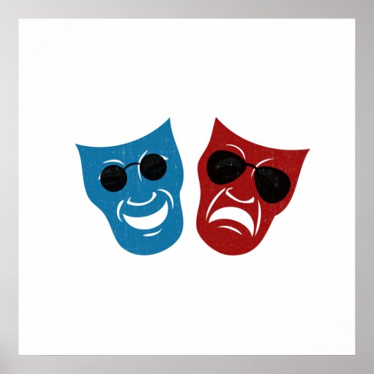 Poster Masques de théâtre avec lunettes de soleil (Devant)