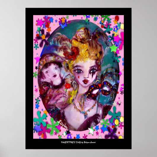 POSTER MASQUES DE VENISE POUR LA SAINT-VALENTIN (Devant)