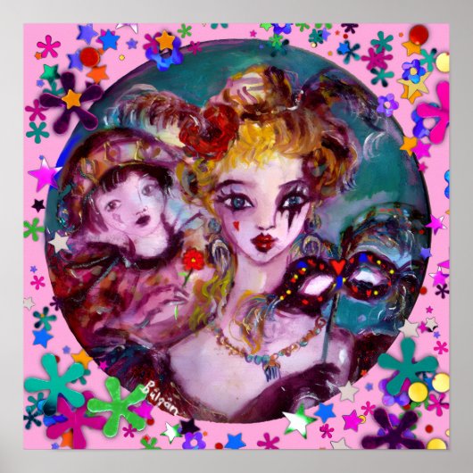 POSTER MASQUES DE VENISE POUR LA SAINT-VALENTIN (Devant)