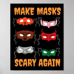 Poster Masques de visage d'Halloween de Donald Trump - Id