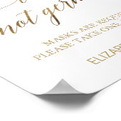 Poster Masques Élégants Or Répandez l'Amour Pas les Germe (Coin)